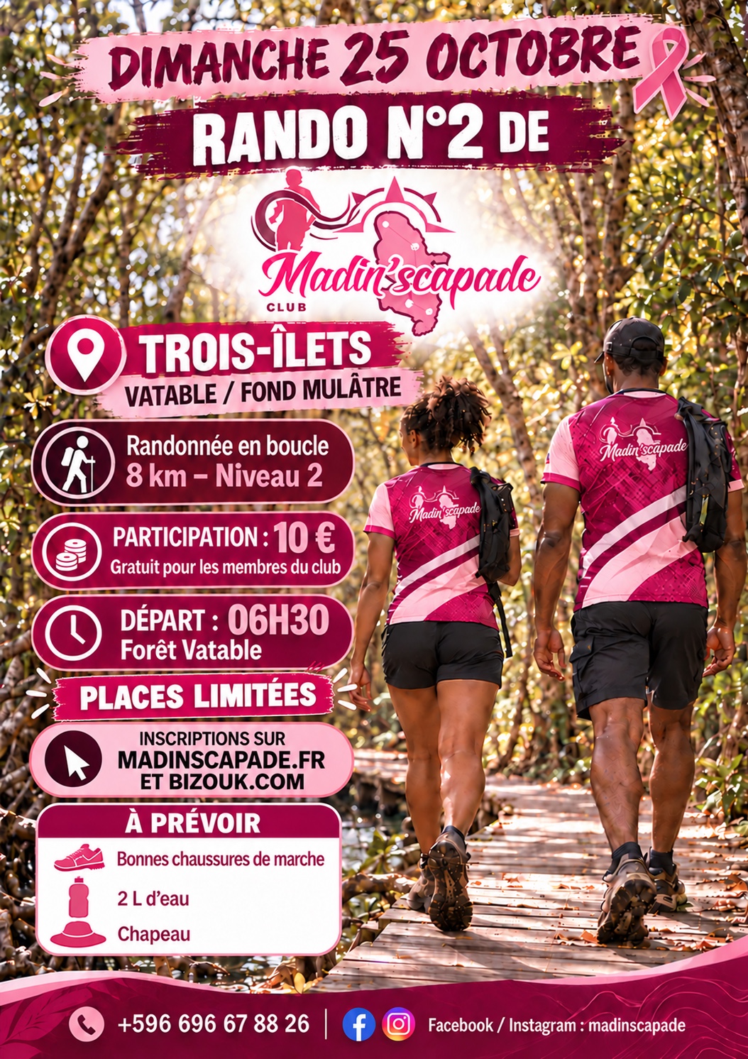 Affiche randonnée n°2 – Forêt Vatable, Trois-Îlets